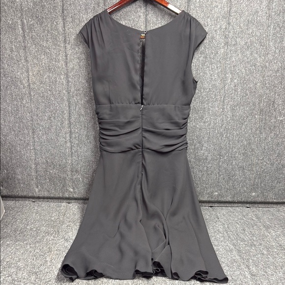 Bisou Bisou Gray Ruched V-Neck Midi Dress - Picture 3 of 3